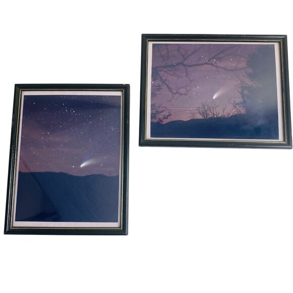 Vintage 1997 Hale-Bopp Comet Original Photographs 8x10" Set Of 2 Framed - Picture 3 of 6